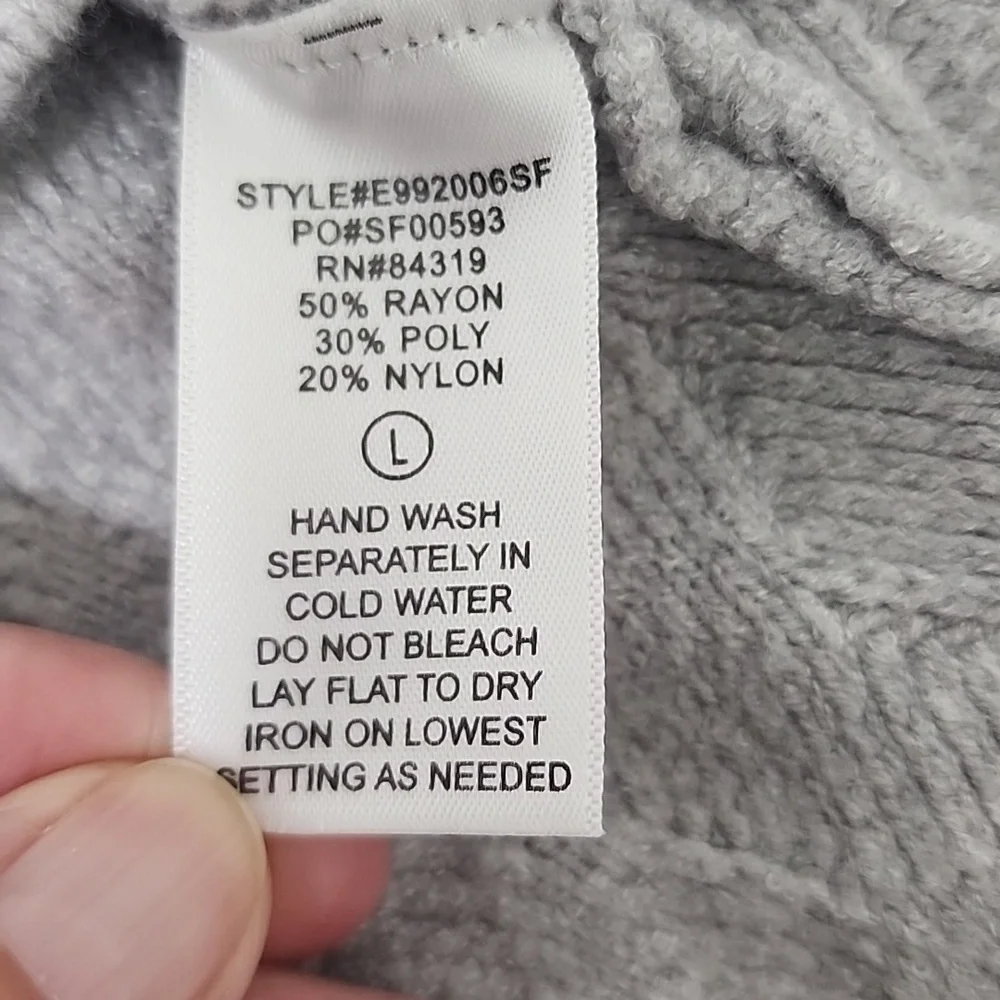 Evolution Mockneck Gray Soft Cozy Sweater Size L